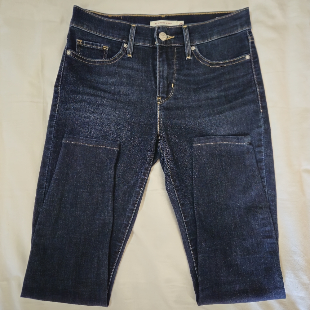 Levi's 311 Shaping Skinny Mid rise Tummy Slimming Cobalt Haze Dark Wash